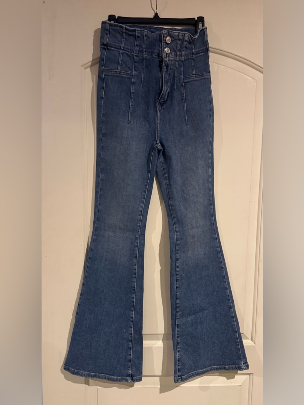 We The Free High-Rise Dark Blue Flare Jeans